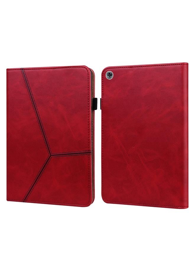 Green Tiger Case For Huawei MediaPad M5 Lite 10.1 Solid Color Embossed Striped Leather Case - Image 1