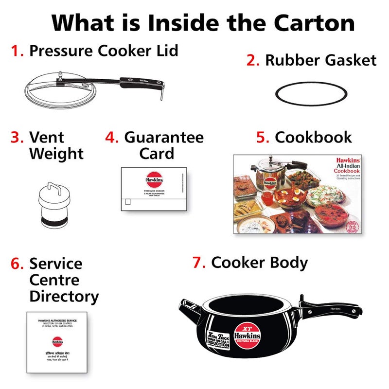 Hawkins Pressure Cooker Contura Hard Anodized Extra Thick Base for Induction, 3.5 L (Black) - Image 5