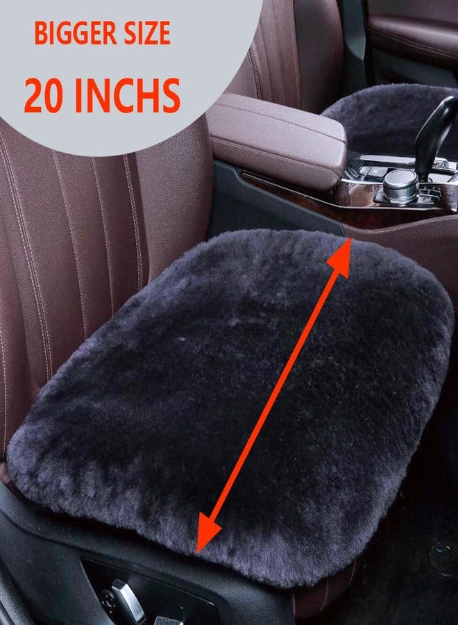 OGLAND 20inchs Fluffy Genuine Australia Warm Sheepskin Car Seat Cover for Auto Interior Accessories with Soft Fuzzy Wool Fur Non-Slip (Carbon Black, Front 20 * 20inchs) - Image 3