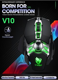 T-WOLF Essential Gaming Mouse: RGB Spectrum Backlit Ergonomic Mouse - 5 Programmable Buttons - Mechanical Switches - Backlight Modes up to 6400 DPI for Windows PC Gamers  - Image 3