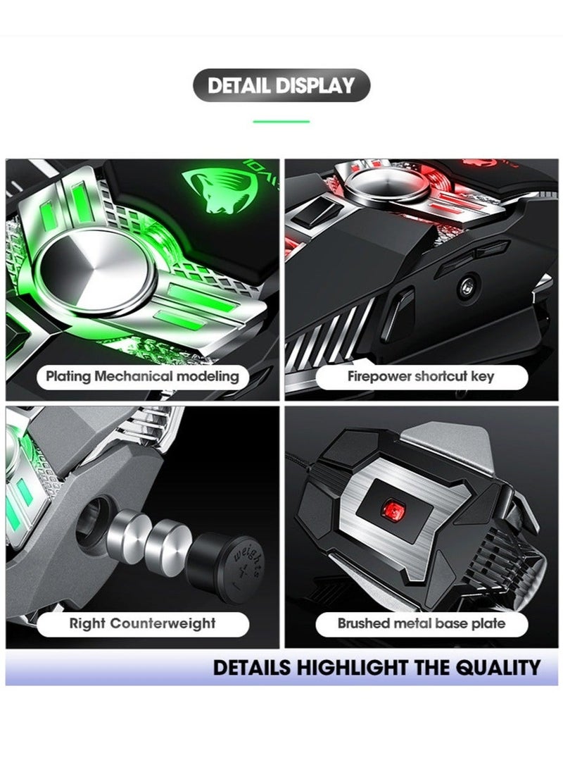 T-WOLF - Essential Gaming Mouse: RGB Spectrum Backlit Ergonomic Mouse - 5 Programmable Buttons - Mechanical Switches - Backlight Modes up to 6400 DPI for Windows PC Gamers - Image 1
