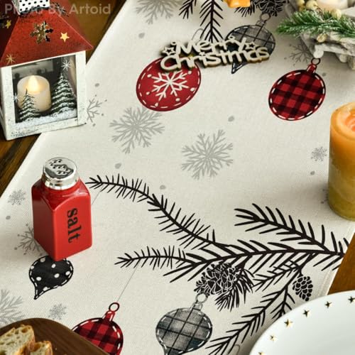 Moira Christmas Table Runners, 13.8 inch X 70.8 inch, Cotton Jute Material, Christmas Decoration, Machine Washable (Merry Christmas Trees) - Image 4