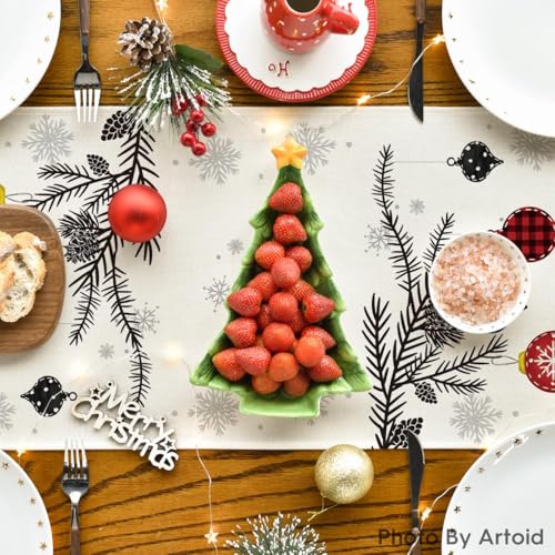 Moira Christmas Table Runners, 13.8 inch X 70.8 inch, Cotton Jute Material, Christmas Decoration, Machine Washable (Merry Christmas Trees) - Image 5