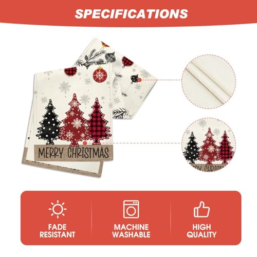 Moira Christmas Table Runners, 13.8 inch X 70.8 inch, Cotton Jute Material, Christmas Decoration, Machine Washable (Merry Christmas Trees) - Image 3