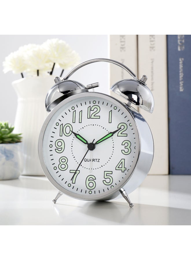 Hense Luminous Alarm Clock With Loud Mechanical Bells, Alarm Watch For Children, High School Students, Loud Sound, Lazy Person's Bedside Desktop Silent Clock Ha26 - Image 1
