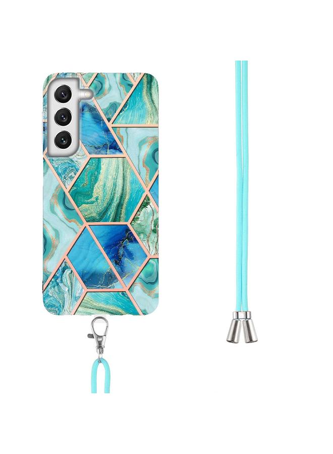 اس-توب جراب لهاتف Samsung Galaxy S22+ 5G مصنوع من مادة TPU مع حبل تعليق من الرخام المطلي بالكهرباء - Image 3