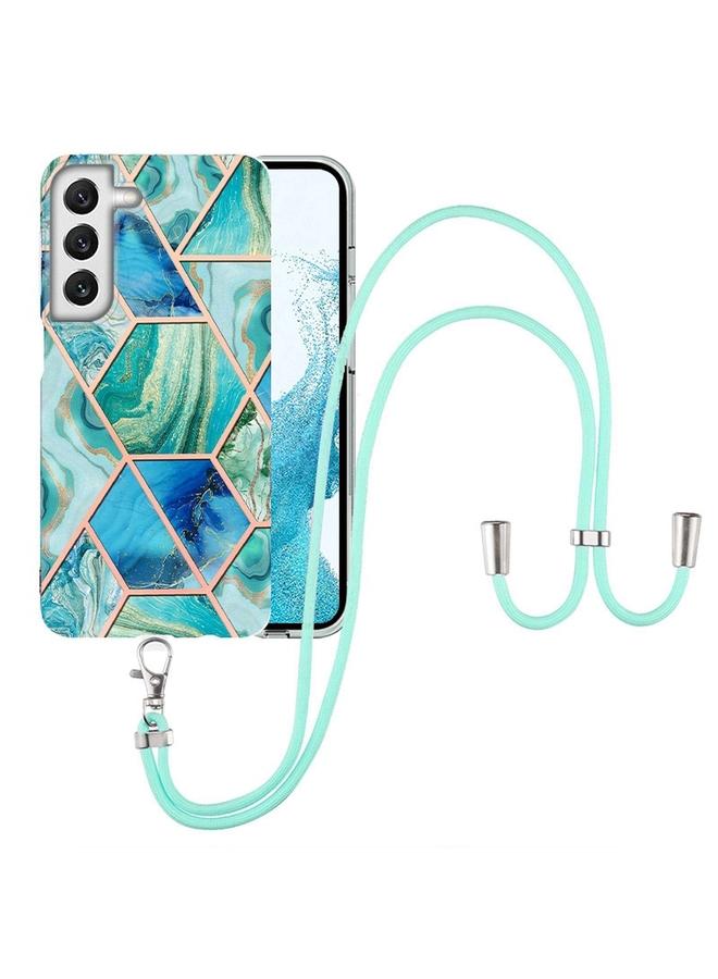اس-توب جراب لهاتف Samsung Galaxy S22+ 5G مصنوع من مادة TPU مع حبل تعليق من الرخام المطلي بالكهرباء - Image 1