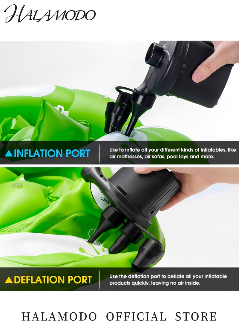 Generic Electric Air Pump for Inflatables Air Quick-Fill Mattress Pump with 3 Nozzles Portable Air Pump Home Car Dual-use Inflation Pump for Car & Blow up Pool Raft Bed Boat Toy  - Image 4