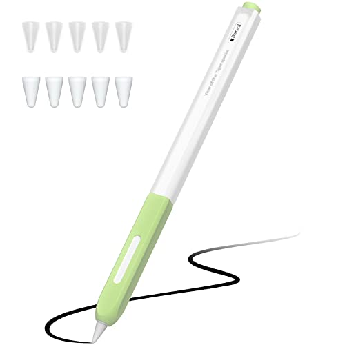 JOOSKO Pencil Case Compatible with Apple Pencil Pro Case/Apple Pencil 2nd Generation Cover Sleeve,Silicone Translucent Duotone，[with 10 Silicone Tip Cover]. (Matcha) - Image 1