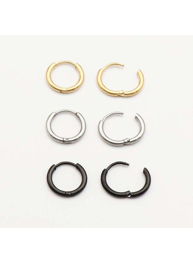 EACHLP 20G Tiny Hoop Earrings Stainless Steel Endless Sleeper 8Mm Cartilage Hoop Earrings for Women Men Nose Rings Helix Septum Daith Lobe Lip Tragus Nipple Snug Rook Body Piercing Jewelry - Image 2
