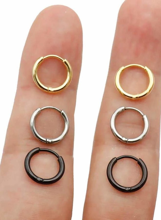 EACHLP 20G Tiny Hoop Earrings Stainless Steel Endless Sleeper 8Mm Cartilage Hoop Earrings for Women Men Nose Rings Helix Septum Daith Lobe Lip Tragus Nipple Snug Rook Body Piercing Jewelry - Image 1