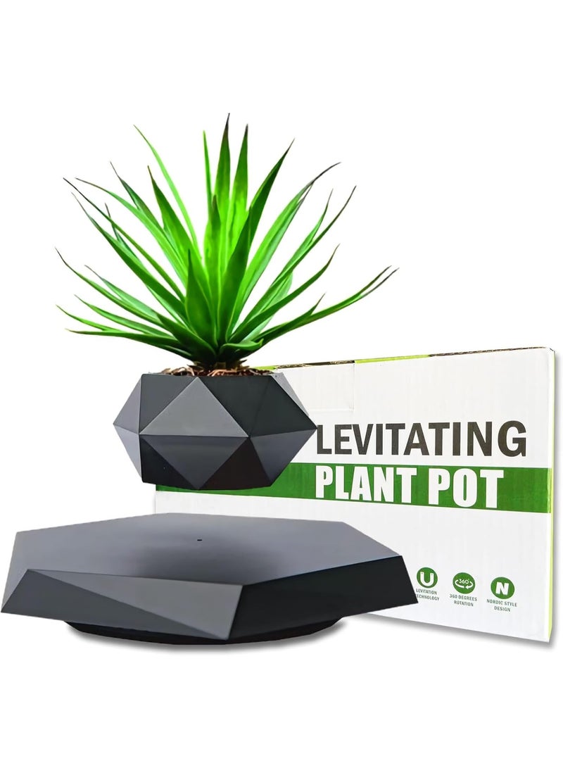 FIPKA Floating Bonsai Pot Planter Suspension Air Plant Pot Levitating Flower Pot for Home Office, Modern Marble Pattern - Image 1