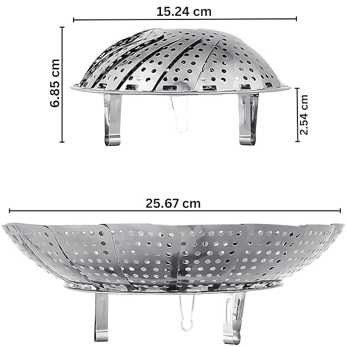 Vegetable Steamer Basket, Premium Stainless Steel Veggie Steamer Basket-Folding Expandable Steamers to Fits Various Size Pot Cooking steam rack, egg steamer plate, egg steamer rack  - Image 2
