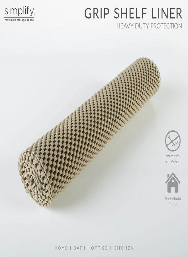 Simplify Grip Liner-Heavy Duty-Non-Adhesive Liner | 60" L x 12" W | Drawers | Cabinets | Shelves | Grey | Padded | 5 Ft Rolls | Taupe | Organization| Easy Use - Image 2