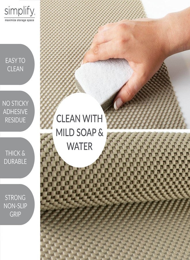 Simplify Grip Liner-Heavy Duty-Non-Adhesive Liner | 60" L x 12" W | Drawers | Cabinets | Shelves | Grey | Padded | 5 Ft Rolls | Taupe | Organization| Easy Use - Image 4