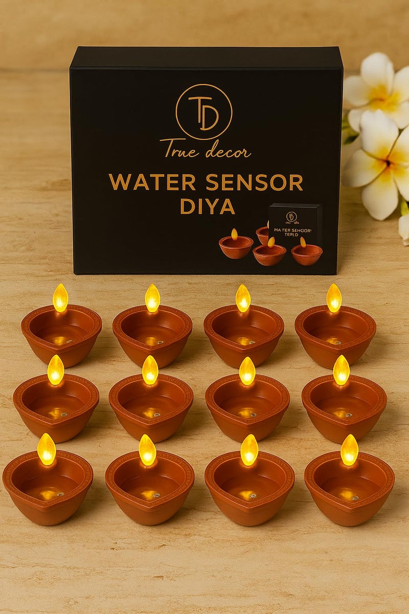 True Decor 6PC Water Sensor Battery Operated Diya LED Light for Home Decoration - Image 5