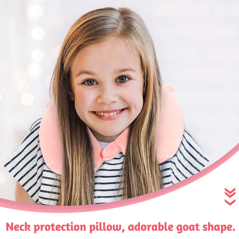 1 Set of Kids Neck Pillow Cartoon Neck Pillow with Eye -shaped Pillow Travel Neck Pillow - Image 5