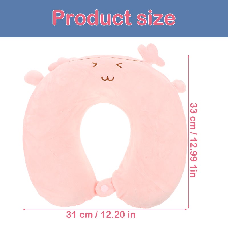1 Set of Kids Neck Pillow Cartoon Neck Pillow with Eye -shaped Pillow Travel Neck Pillow - Image 2