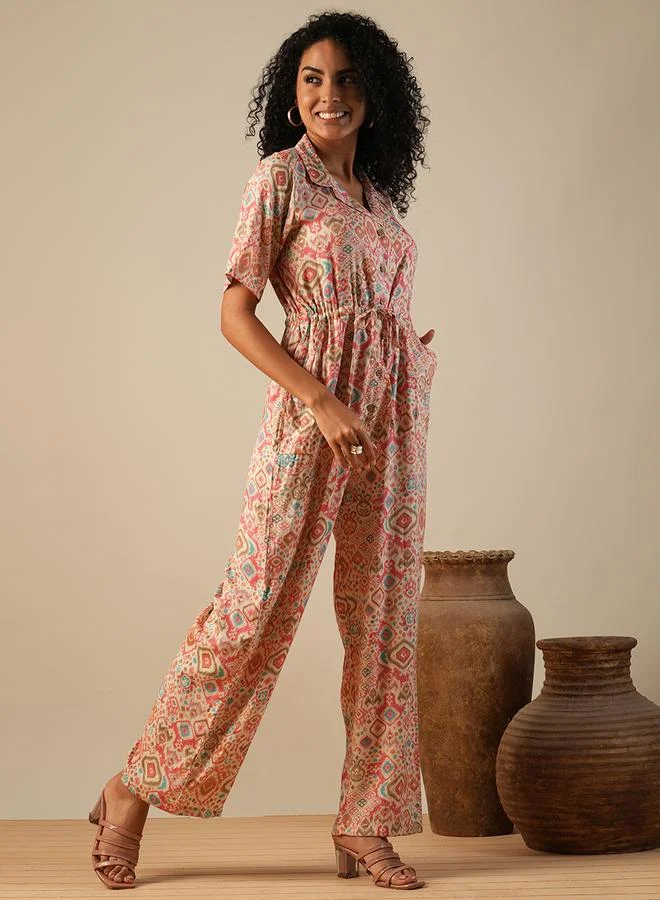 جلو باص جمبسوت فيوجن بطبعة هندسية وربطة خصر