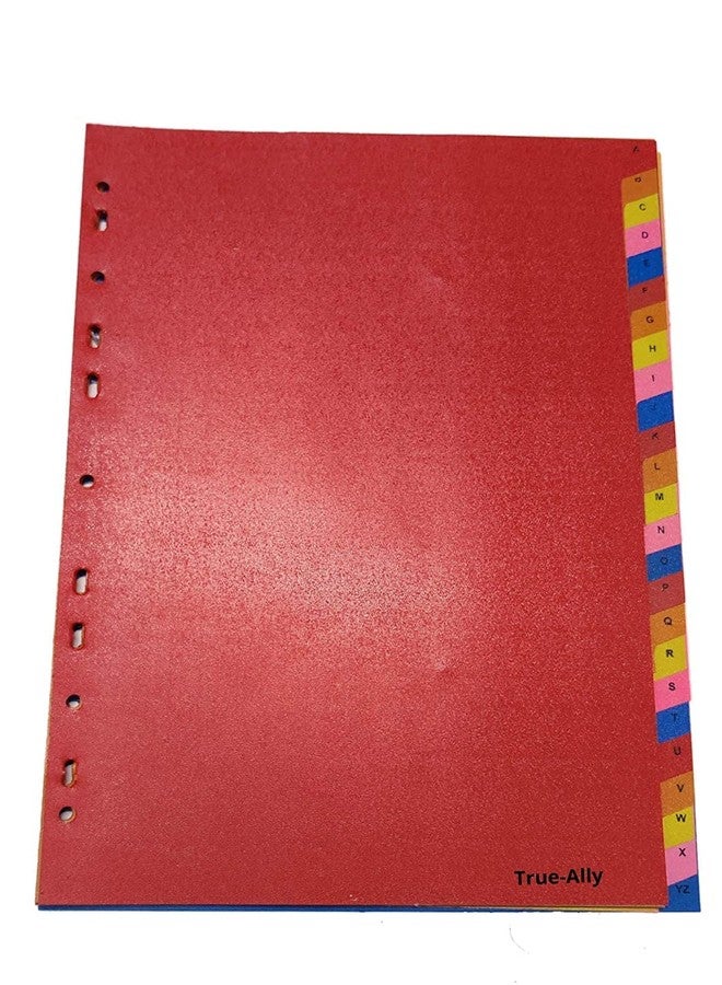 True-Ally A - Z Binder Index Divider A4 - Separators for Box Files, Lever Arch Files, Binders - A4 Size - Multicolor Tabs ((A to Z) 25 Sheets Per Pack) (Pack of 1 (Total 25 Sheets)) - Image 3