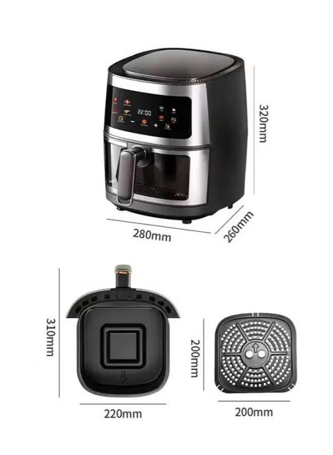 8L Large Capacity Air Fryer – 2400W Digital Touchscreen Oil-Free Fryer for Baking Grilling & Roasting - Image 5