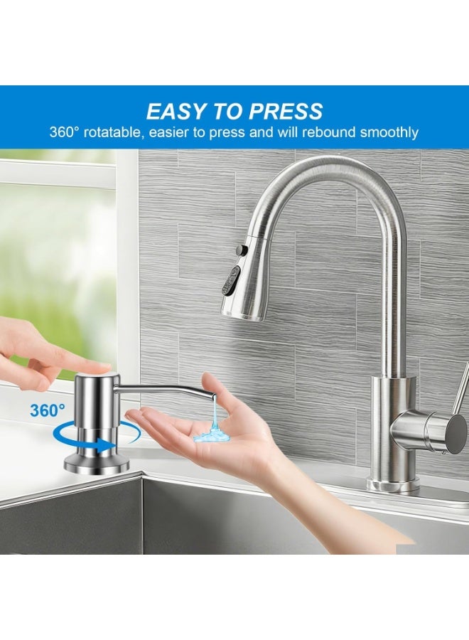 Sink Soap Dispenser with Direct Bottle Connection, 94 cm Tube, Brushed Nickel - Image 3