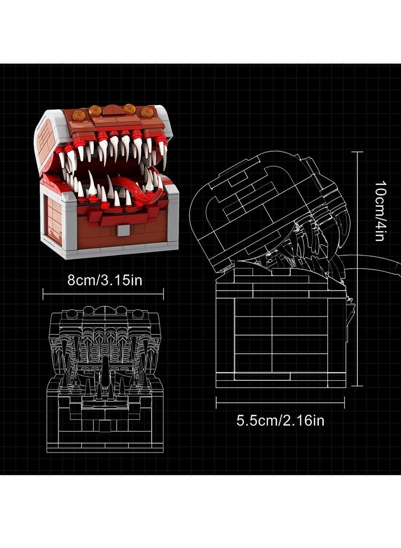 Excefore Mimic Chest for Dungeons and Dragons Tower, Dragons Board Game Monster Model Collection Toy, DIY Pirate Treasure Box STEM Gifts for Fans and Friends for Boys and Girls Over 6 Years Old (366pcs) - Image 5
