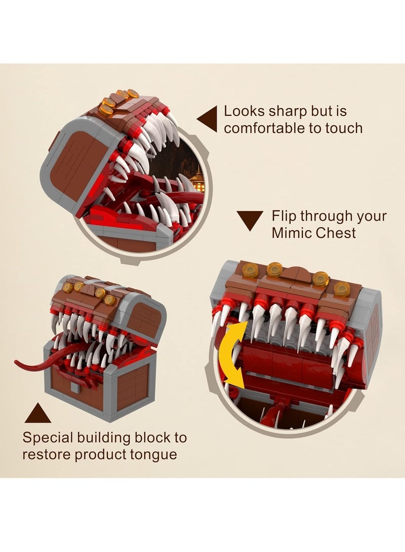 Excefore Mimic Chest for Dungeons and Dragons Tower, Dragons Board Game Monster Model Collection Toy, DIY Pirate Treasure Box STEM Gifts for Fans and Friends for Boys and Girls Over 6 Years Old (366pcs) - Image 3