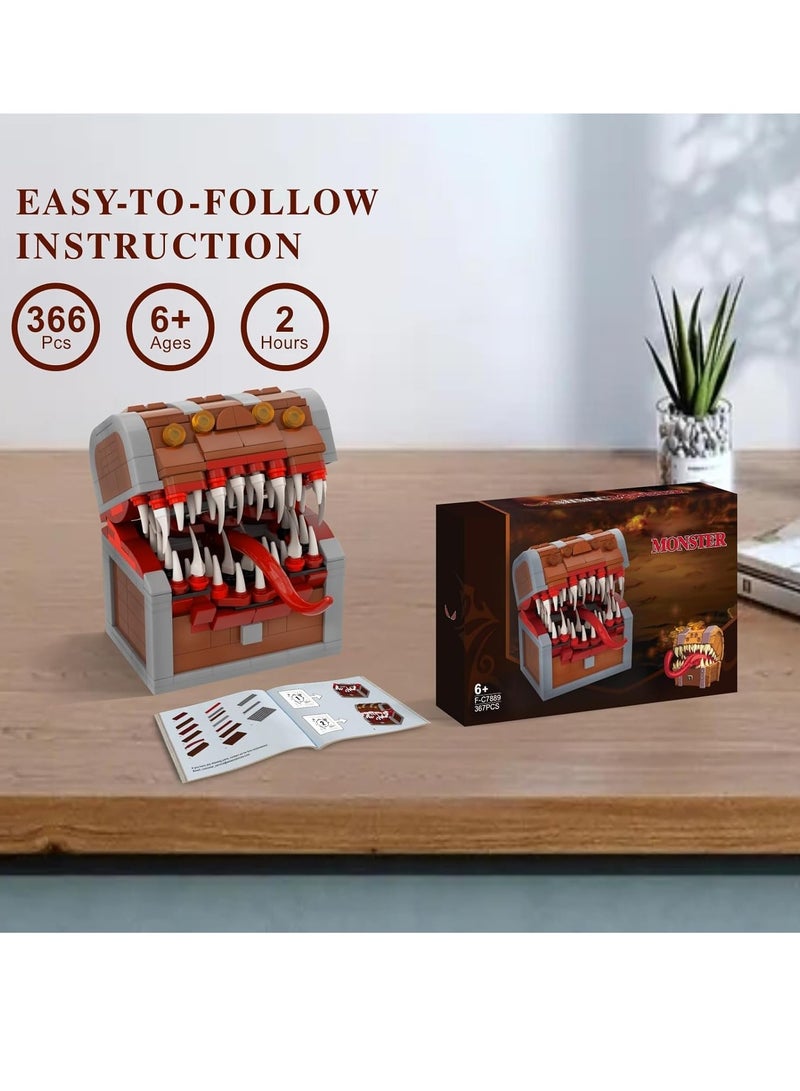 Excefore Mimic Chest for Dungeons and Dragons Tower, Dragons Board Game Monster Model Collection Toy, DIY Pirate Treasure Box STEM Gifts for Fans and Friends for Boys and Girls Over 6 Years Old (366pcs) - Image 4