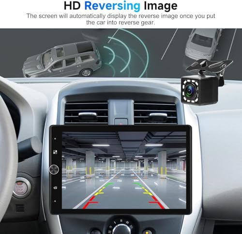 Podofo راديو سيارة بودوفو 10.4" أحادي الدين مع وايرلس كار بلاي وأندرويد أوتو، شاشة تعمل باللمس قابلة للدوران، بلوتوث، صوت 16 نطاق، مرآة ربط، SWC، FM، USB، TF، كاميرا خلفية - Image 5