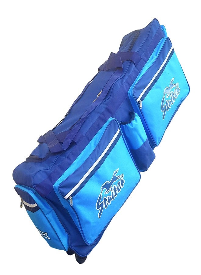 Striter® Cricket Kit Bag Cum Travel Duffel Bag with Rolling Wheels - Large 42 Inch Heavy Duty - Blue (Bag Only/Colors of Bag May Vary) - Image 1