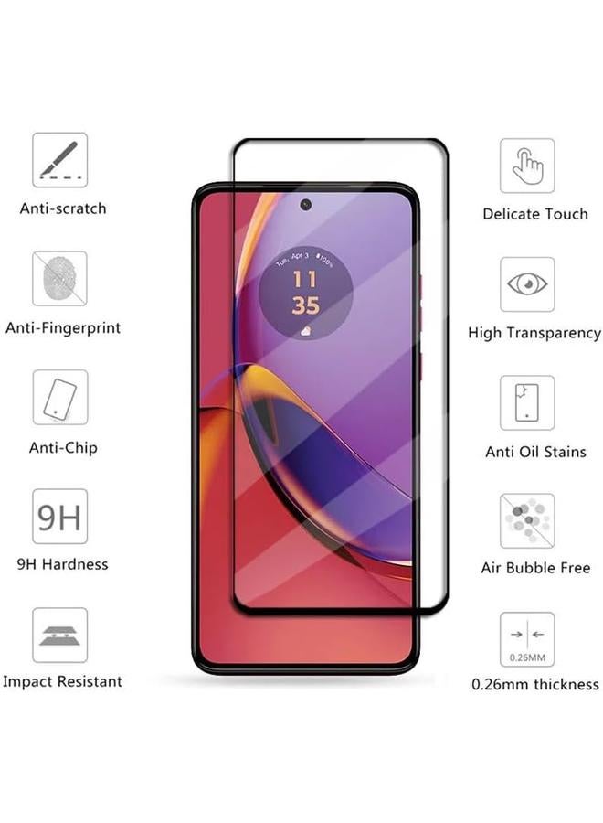 erorex 5 In 1 Compatible With Motorola Moto G84 5G Case Cover With Tempered Screen Protector Clear Slim Soft Tpu Lightweight Case 9H Hd Clear Tempered Screen Film With Camera Lens Protector  - Image 2