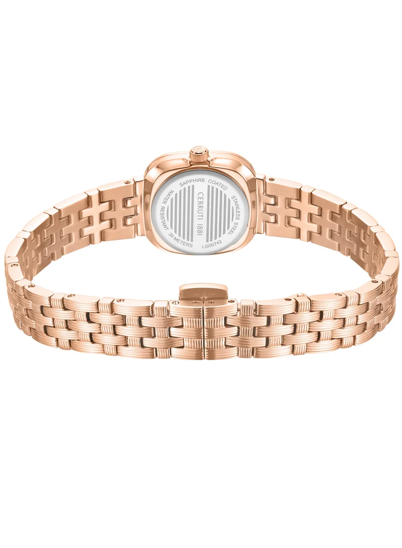 CERRUTI 1881 Women's Cerruti 1881 Mira Analog Women's Watch - Green Mother of Pearl Dial, Crystal Indexes, Rose Gold Bracelet