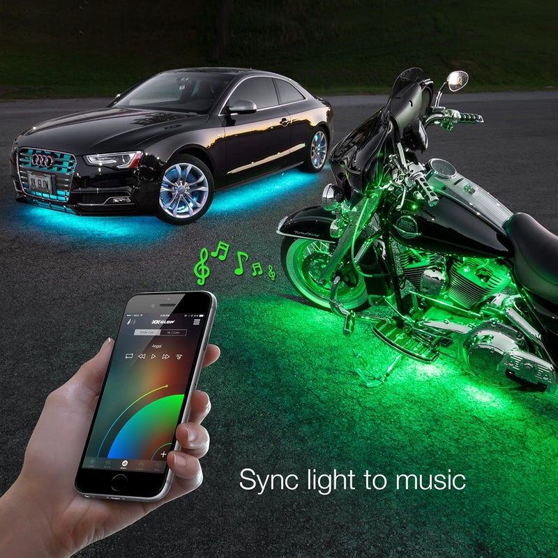 XKGLOW KS-MOTO-ADVANCE 10 Pod 8 Strip 2nd Gen XKchrome App Control Motorcycle LED Accent Light Kit - Image 4
