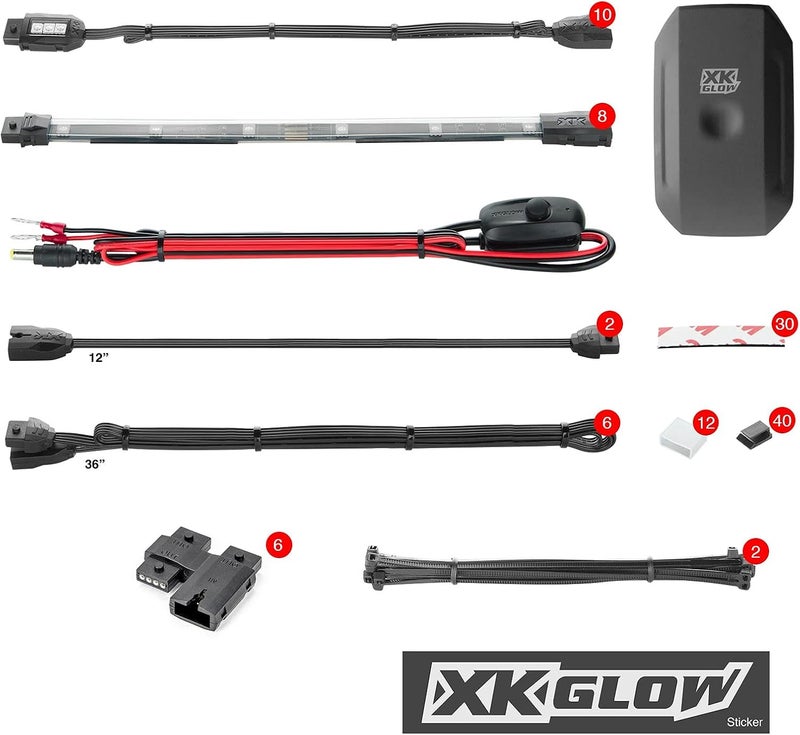 XKGLOW KS-MOTO-ADVANCE 10 Pod 8 Strip 2nd Gen XKchrome App Control Motorcycle LED Accent Light Kit - Image 1