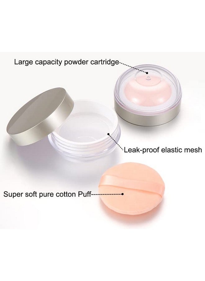 AKOAK - Capacity 20 Ml(0.67 Oz) Empty Reusable Plastic Loose Powder Compact Container Diy Makeup Powder Case With Powder Puff And Elasticated Net Sifter - Image 1