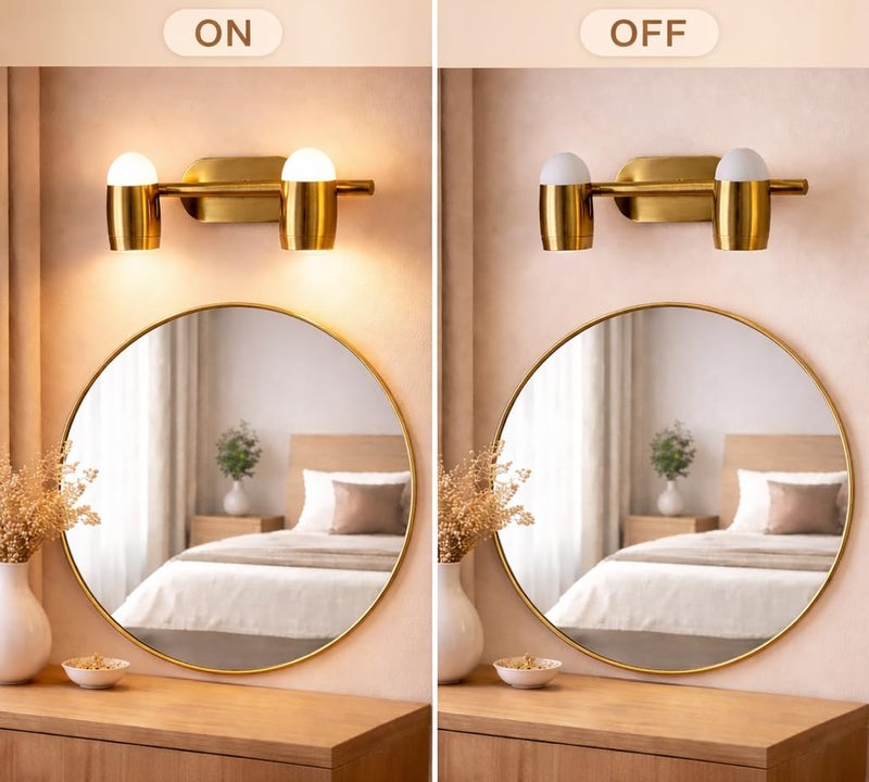 FILLISKA® 3 in 1 Double Wall spot/Picture/Display/Mirror Light with Adjustable Head and Colour Changing Function (Antique Gold-797)(1 Year Warranty) - Image 4