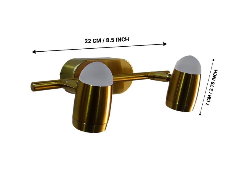 FILLISKA® 3 in 1 Double Wall spot/Picture/Display/Mirror Light with Adjustable Head and Colour Changing Function (Antique Gold-797)(1 Year Warranty) - Image 5