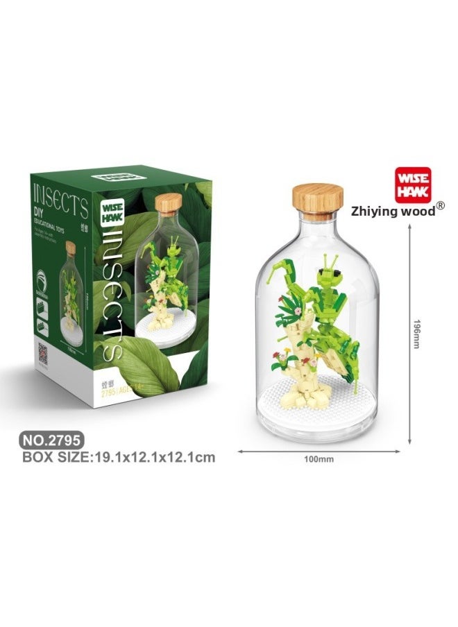 跨境昆虫鸟类海洋动物系列微颗粒儿童益智拼组装积木摆件玩具批发-颜色:智鹰2794 蜻蜓
