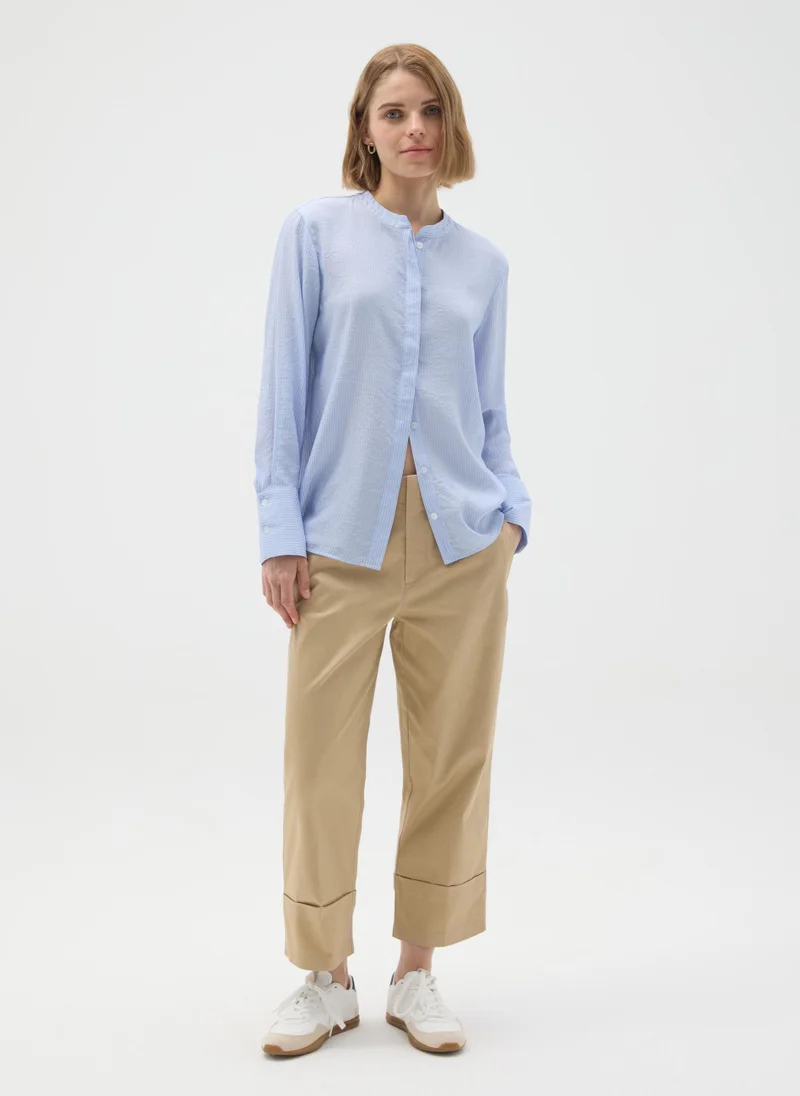 او في اس REGULAR FIT BLUE MIXED SHIRT