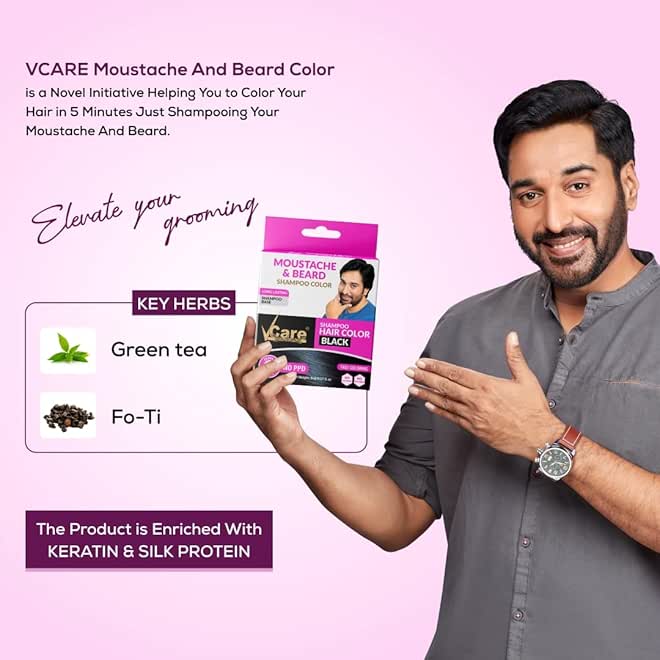 في كير شامبو في كير للشارب واللحية، صبغة شعر سوداء 5 مل (عبوة من 10) - Image 3