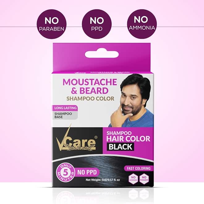 في كير شامبو في كير للشارب واللحية، صبغة شعر سوداء 5 مل (عبوة من 10) - Image 1