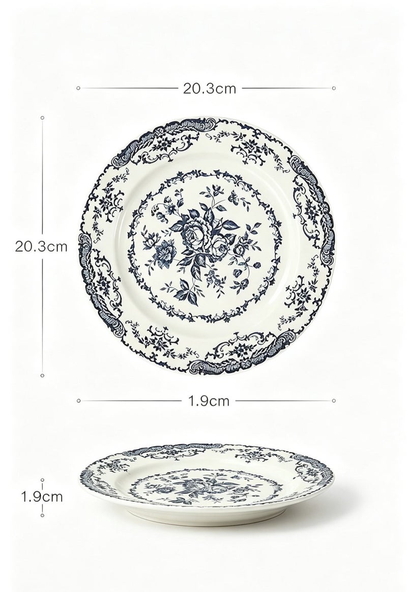 1 set of 8 Inch European style retro rose flower meal disc, lace relief plate, cake dessert disc - Image 2