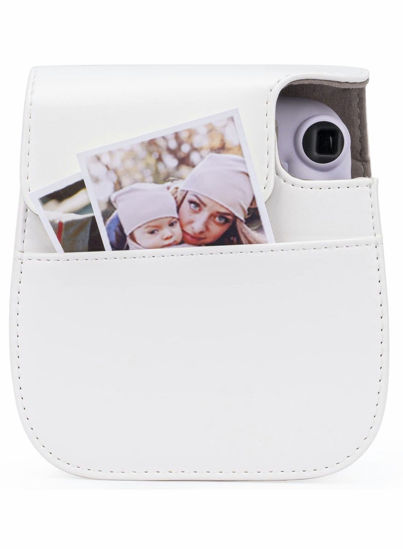SOLARAE PU Leather Camera Case for Fujifilm Instax Mini 11, with Adjustable Strap and Pocket (Panda) - Image 2