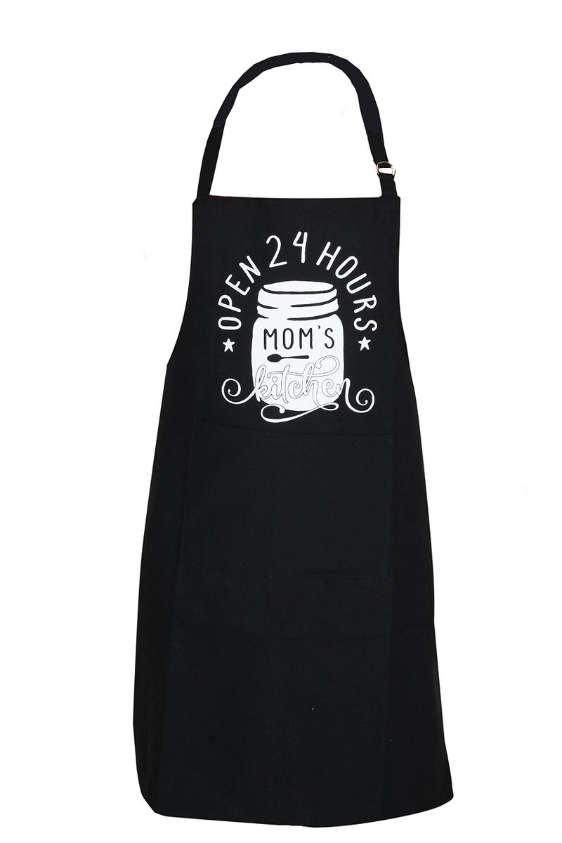 CRAZYWEAVES Apron for kitchen Cotton Funny printed Apron with Front Centre Pocket, Mothers day gift, Adjustable Neck Strap and Tie, Restaurants, Catering, Kitchen,black Chef Apron for Unisex - Image 1