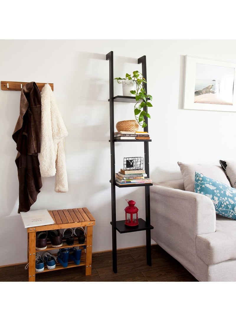 USTIDE ladder bookcase made of wood with four floors,book shelf, stand shelf, wall shelf  - Image 2
