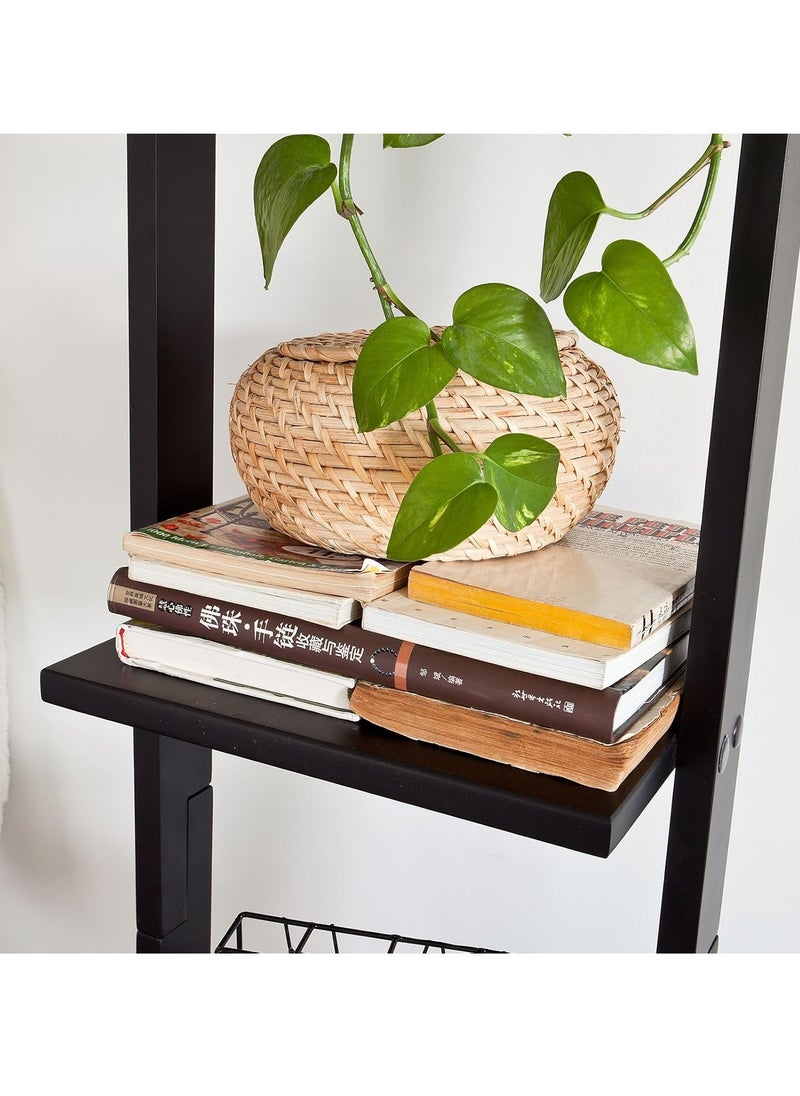 USTIDE ladder bookcase made of wood with four floors,book shelf, stand shelf, wall shelf  - Image 4