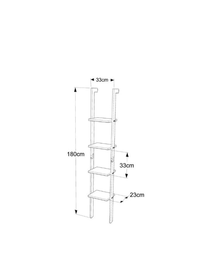 USTIDE ladder bookcase made of wood with four floors,book shelf, stand shelf, wall shelf  - Image 5