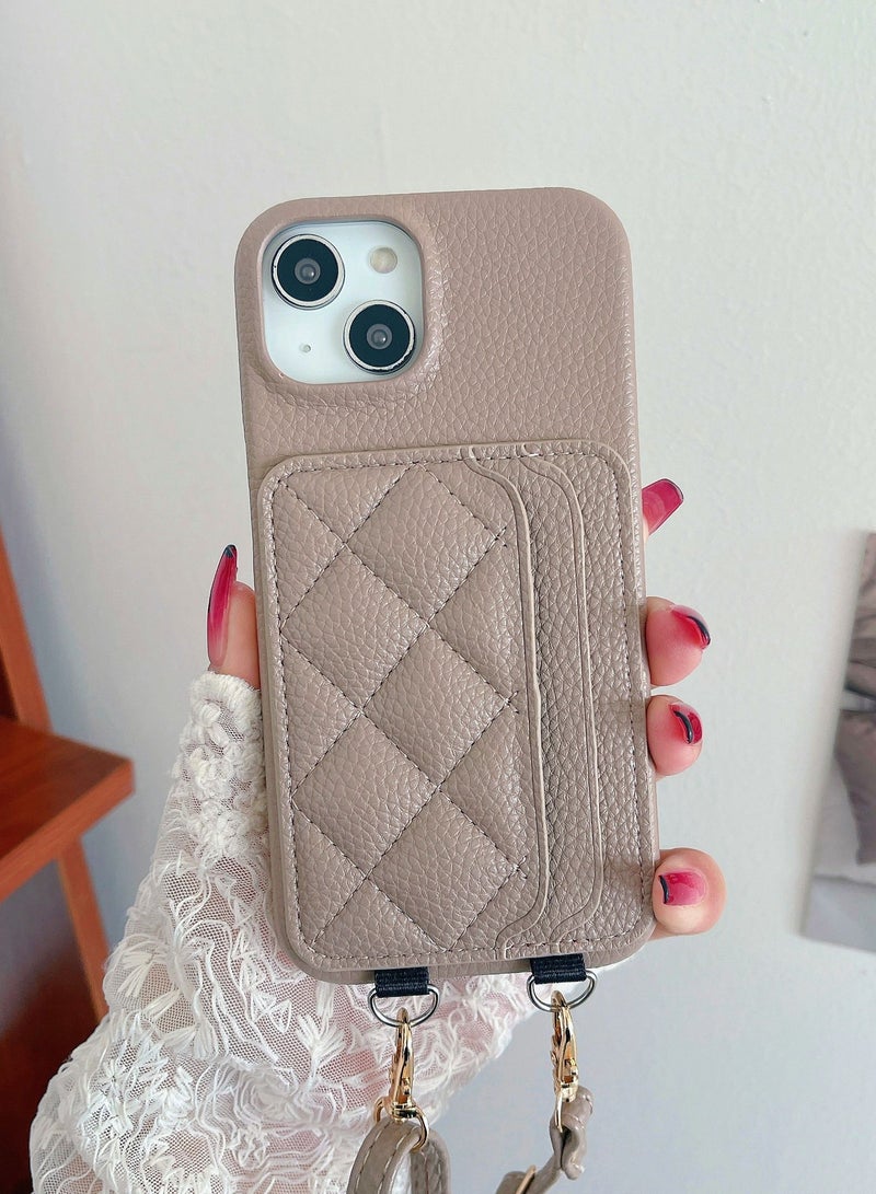 Suteni حافظة هاتف جلدية مع حزام عبر الجسم وفتحات بطاقات لجهاز آيفون