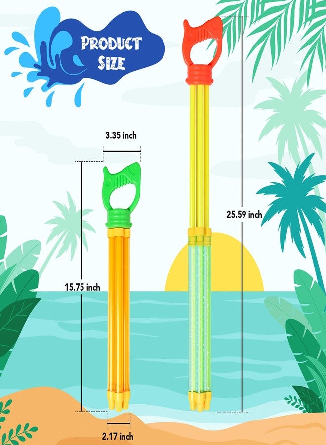 Dsmile 2 Packs Water Guns for Kids Adults,Blast Water from 4 nozzles with Long Range,Squirt Guns Water Blaster Pool Toys High Capacity for Boys Girls - Image 2